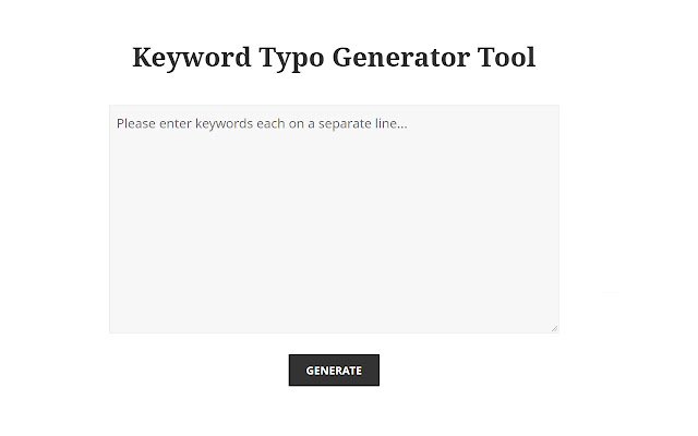 Keyword Typo Generator Tool  from Chrome web store to be run with OffiDocs Chromium online