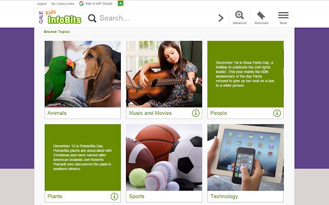 Kids InfoBits  from Chrome web store to be run with OffiDocs Chromium online