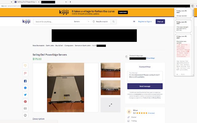 Kijiji History  from Chrome web store to be run with OffiDocs Chromium online