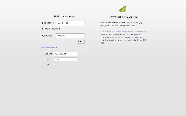Kiwi IRC  from Chrome web store to be run with OffiDocs Chromium online