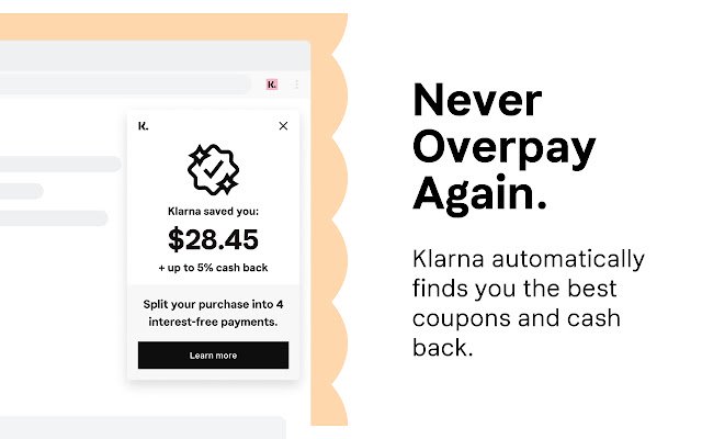 Klarna | Shop now. Pay later.  from Chrome web store to be run with OffiDocs Chromium online