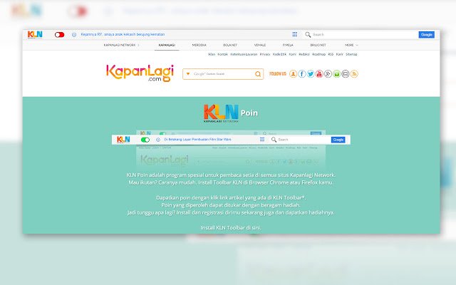 KLN Toolbar  from Chrome web store to be run with OffiDocs Chromium online