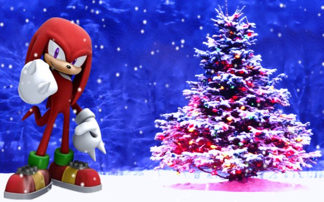 Knuckles Christmas Theme (1366x768)  from Chrome web store to be run with OffiDocs Chromium online