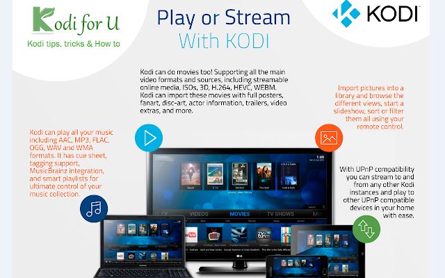 Kodi for you  from Chrome web store to be run with OffiDocs Chromium online