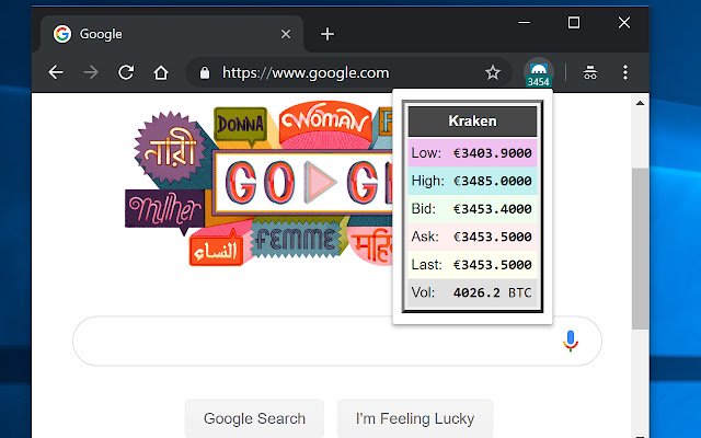 Kraken BTC/EUR Ticker dari toko web Chrome untuk dijalankan dengan OffiDocs Chromium online