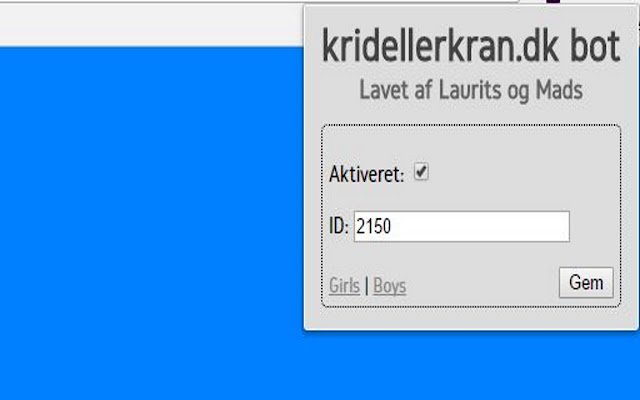 Krid eller kran bot  from Chrome web store to be run with OffiDocs Chromium online