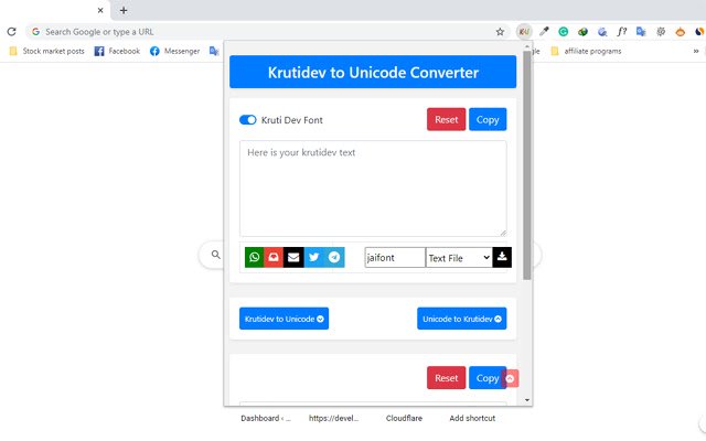 Krutidev To Unicode Converter  from Chrome web store to be run with OffiDocs Chromium online