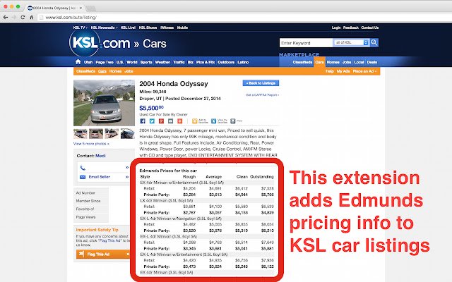 KSL Cars Plus  from Chrome web store to be run with OffiDocs Chromium online