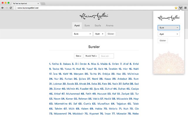 Kuran Ayetleri  from Chrome web store to be run with OffiDocs Chromium online