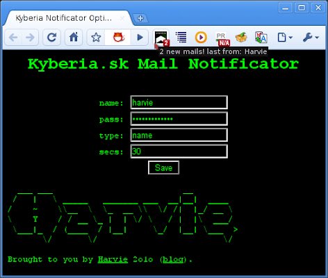 Kyberia Mail Notifier  from Chrome web store to be run with OffiDocs Chromium online