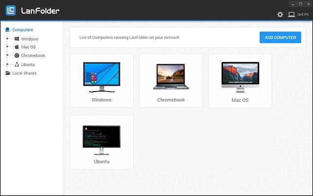 LanFolder  from Chrome web store to be run with OffiDocs Chromium online