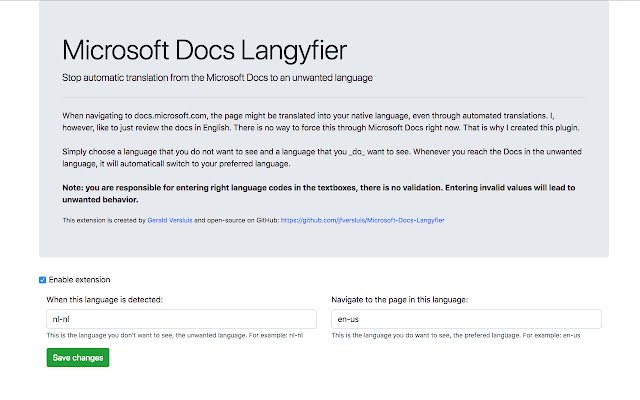 Langyfier  from Chrome web store to be run with OffiDocs Chromium online