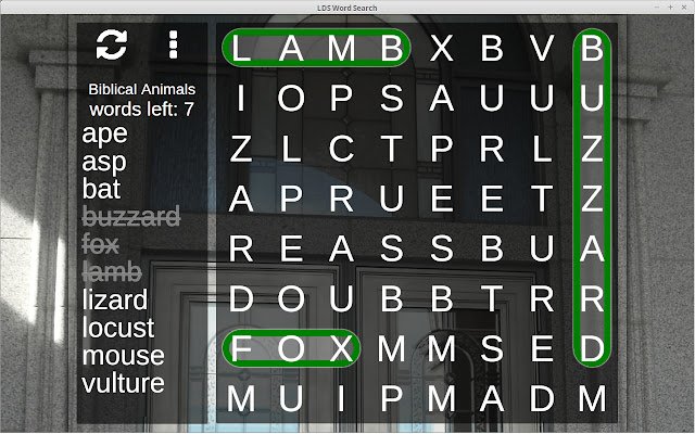 LDS Word Search Puzzle  from Chrome web store to be run with OffiDocs Chromium online