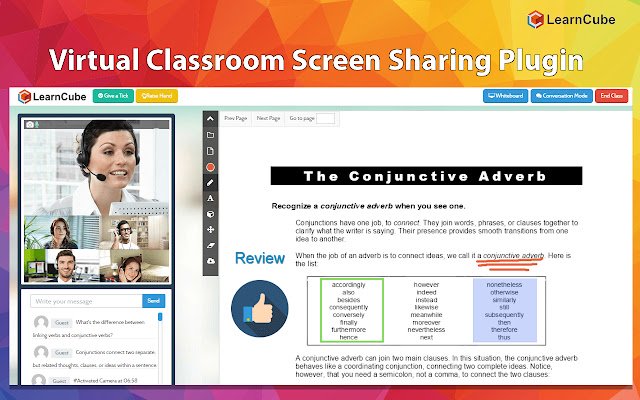 LearnCube Screen Share and Record Plugin  from Chrome web store to be run with OffiDocs Chromium online