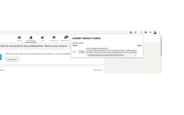 Learners.ai Linkedin cookie Viewer من متجر Chrome الإلكتروني ليتم تشغيله باستخدام OffiDocs Chromium عبر الإنترنت