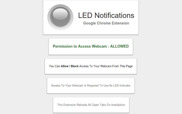 LED Notifications  from Chrome web store to be run with OffiDocs Chromium online