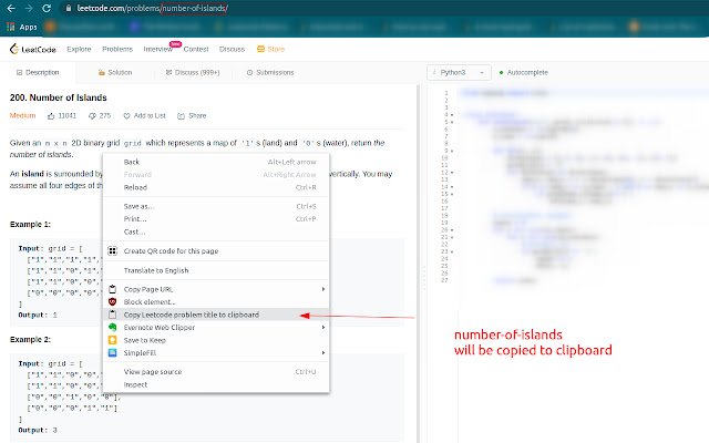 Leetcode Copy Problem Title  from Chrome web store to be run with OffiDocs Chromium online