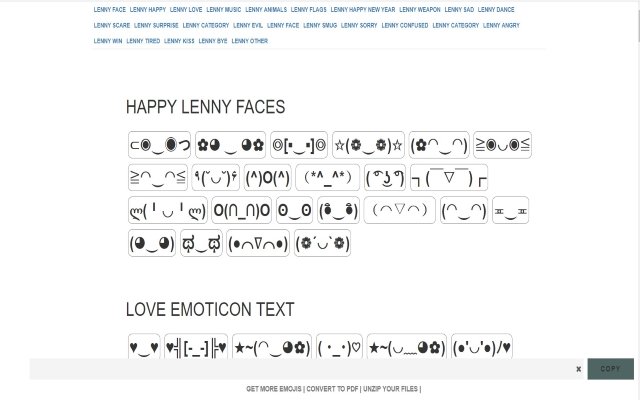 Lenny Face Copy untuk Google Chrome™ dari toko web Chrome untuk dijalankan dengan OffiDocs Chromium online