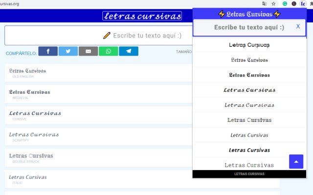 Letras Cursivas  from Chrome web store to be run with OffiDocs Chromium online