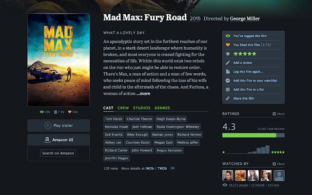 Chrome 网上商店的 Letterboxd 增强版可与 OffiDocs Chromium 在线运行