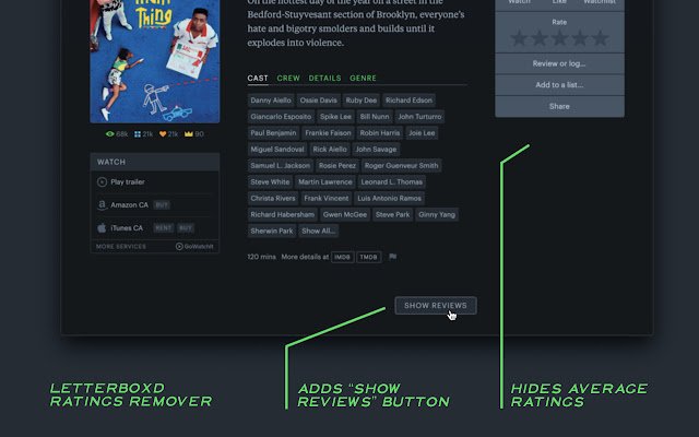 Letterboxd Ratings Remover  from Chrome web store to be run with OffiDocs Chromium online