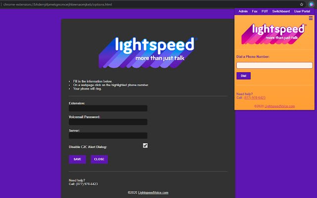 Lightspeed Voice Click 2 Call aus dem Chrome-Webshop zur Ausführung mit OffiDocs Chromium online