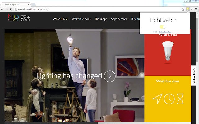 Lightswitch Light for Philips Hue  from Chrome web store to be run with OffiDocs Chromium online