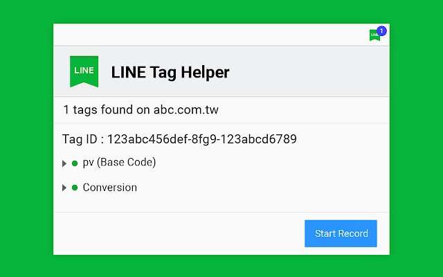 LINE Tag Helper  from Chrome web store to be run with OffiDocs Chromium online