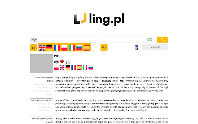 Ling.pl mula sa Chrome web store na tatakbo sa OffiDocs Chromium online