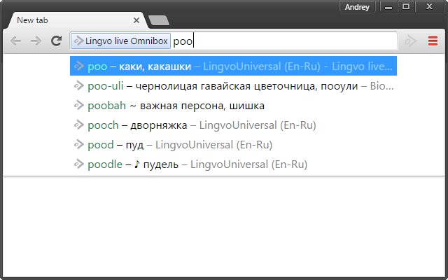 Lingvo Live Omnibox מחנות האינטרנט של Chrome שתופעל עם OffiDocs Chromium באינטרנט