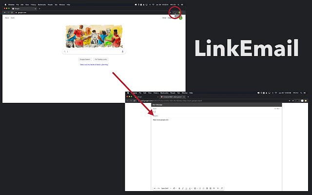 LinkEmail  from Chrome web store to be run with OffiDocs Chromium online