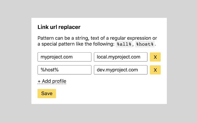 Link url replacer  from Chrome web store to be run with OffiDocs Chromium online