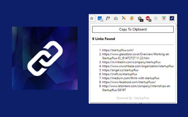 Link Xtractor  from Chrome web store to be run with OffiDocs Chromium online