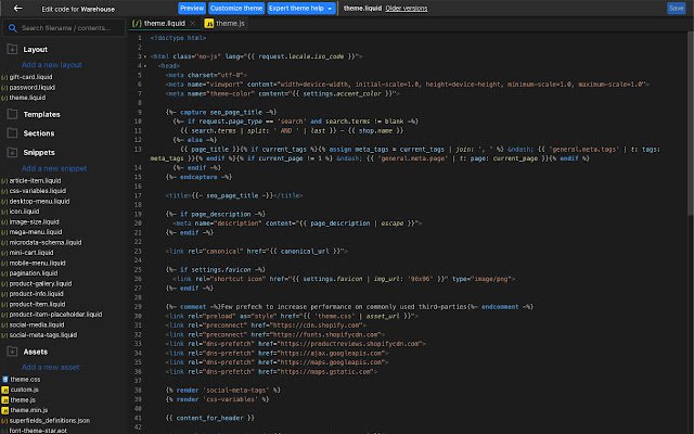 Liquify Shopify Enhanced Code Search/Editor  from Chrome web store to be run with OffiDocs Chromium online