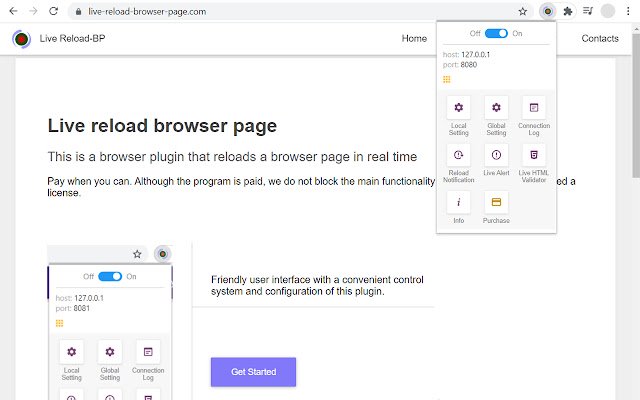 Live Reload Browser Page (Pro)  from Chrome web store to be run with OffiDocs Chromium online