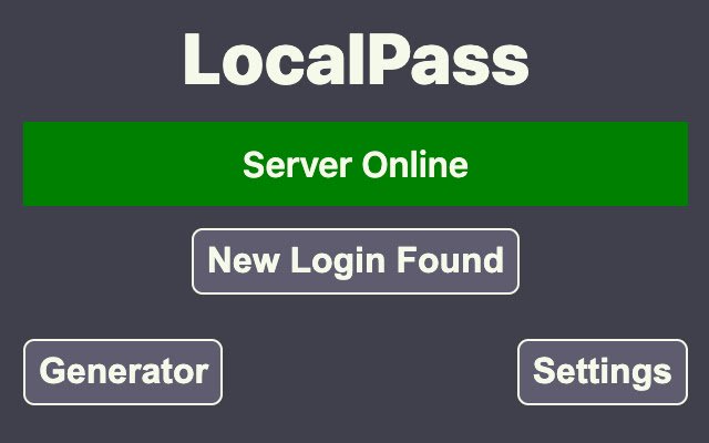 LocalPass  from Chrome web store to be run with OffiDocs Chromium online