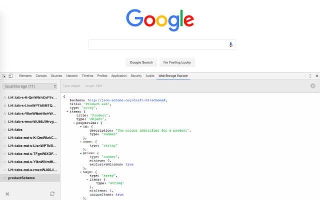 Local Storage Explorer  from Chrome web store to be run with OffiDocs Chromium online