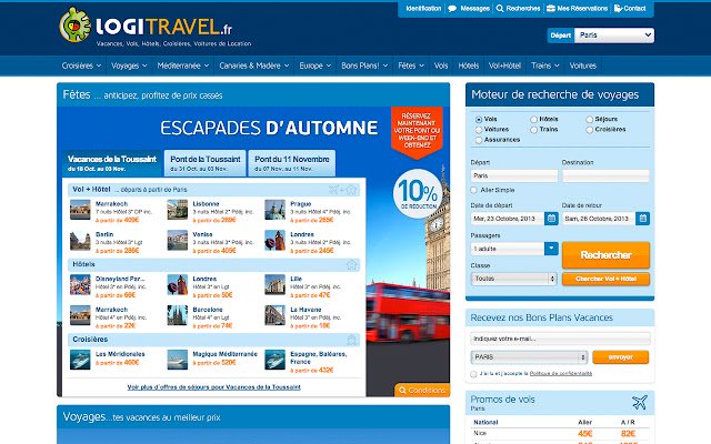 Logitravel.fr من متجر Chrome الإلكتروني ليتم تشغيله باستخدام OffiDocs Chromium عبر الإنترنت