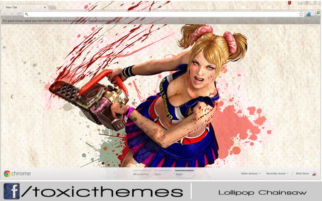 Chrome ウェブストアの Lollipop Chainsaw の有毒なテーマが OffiDocs Chromium オンラインで実行される