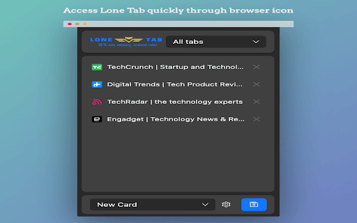 Lone Tab from Chrome web store to be run with OffiDocs Chromium online Lone Tab from Chrome web store to be run with OffiDocs Chromium online