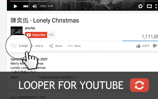 Looper for YouTube  from Chrome web store to be run with OffiDocs Chromium online