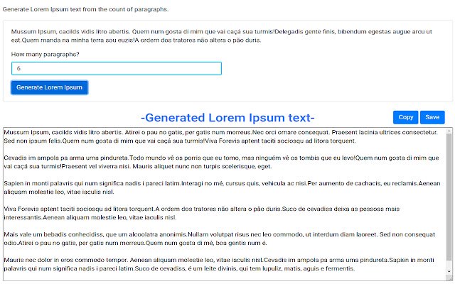 Lorem Ipsum Generator  from Chrome web store to be run with OffiDocs Chromium online