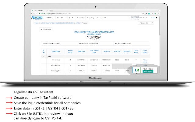 Chrome ウェブストアの LR GST Helper が OffiDocs Chromium オンラインで実行可能