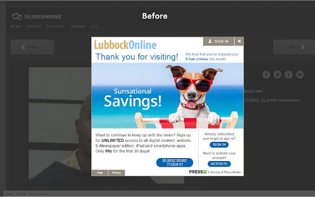 Lubbock Online Popup Blocker da Chrome Web Store para ser executado com OffiDocs Chromium online