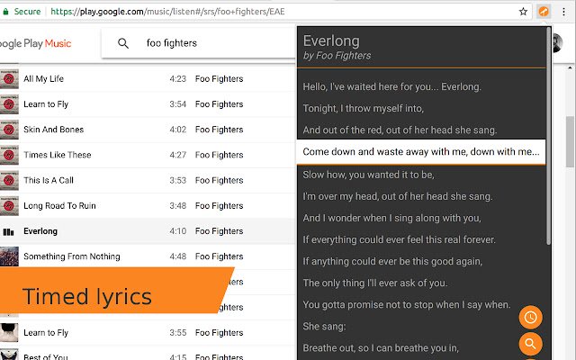 Lyrics Fetcher de Chrome web store se ejecutará con OffiDocs Chromium en línea