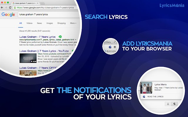 Lyrics Mania  from Chrome web store to be run with OffiDocs Chromium online