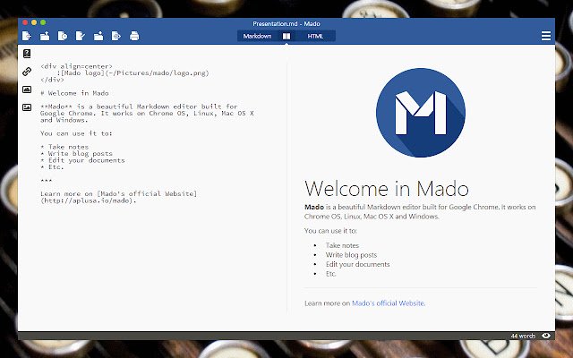 Mado  from Chrome web store to be run with OffiDocs Chromium online