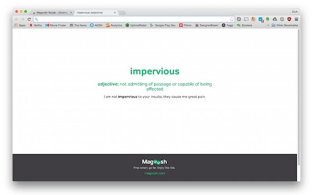 Magoosh Vocabulary  from Chrome web store to be run with OffiDocs Chromium online