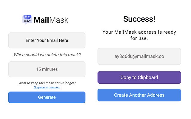 MailMask  from Chrome web store to be run with OffiDocs Chromium online