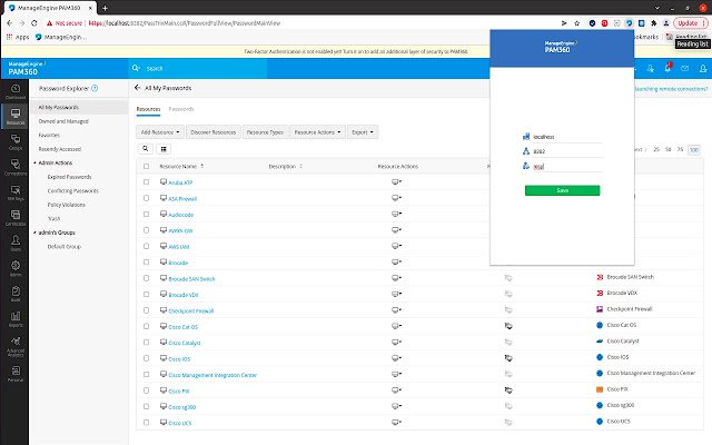 ManageEngine PAM360  from Chrome web store to be run with OffiDocs Chromium online